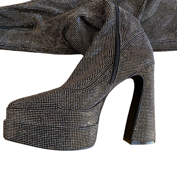 NWOT STEVE MADDEN Sultry Boot in Black Rhinestone, size 7.5 - Picture 11 of 16